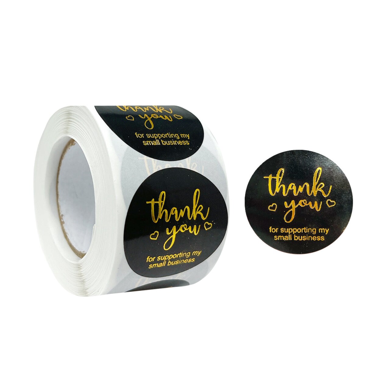 Wrapables 1.5" / 2" Thank You Stickers Roll, Sealing Stickers and Labels for Boxes, Envelopes, Bags, Small Businesses, Weddings, Parties (500pcs)